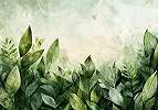 Fotótapéta üde zöld színekkel és sűrű, festői levél mintával 368x254 vlies