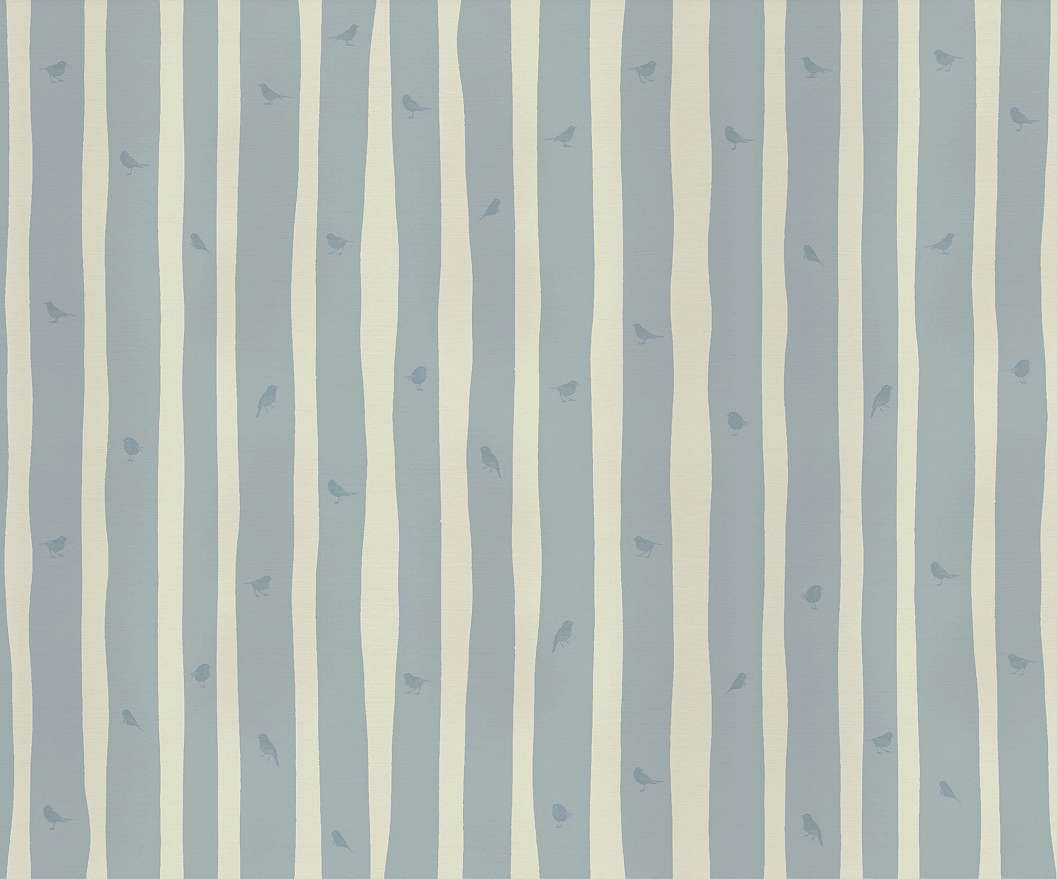 Fotótapéta vastag csíkos és madár mintával