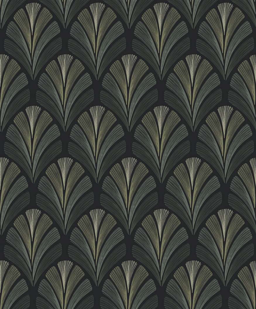 Francia art deco tapéta zöldes színben