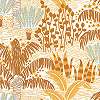 Francia design tapéta sáfrány sárga pálmaleveles mintával