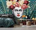 Frida Kahlo mintás fali poszter modern botanikus stílusban 368x254 vlies