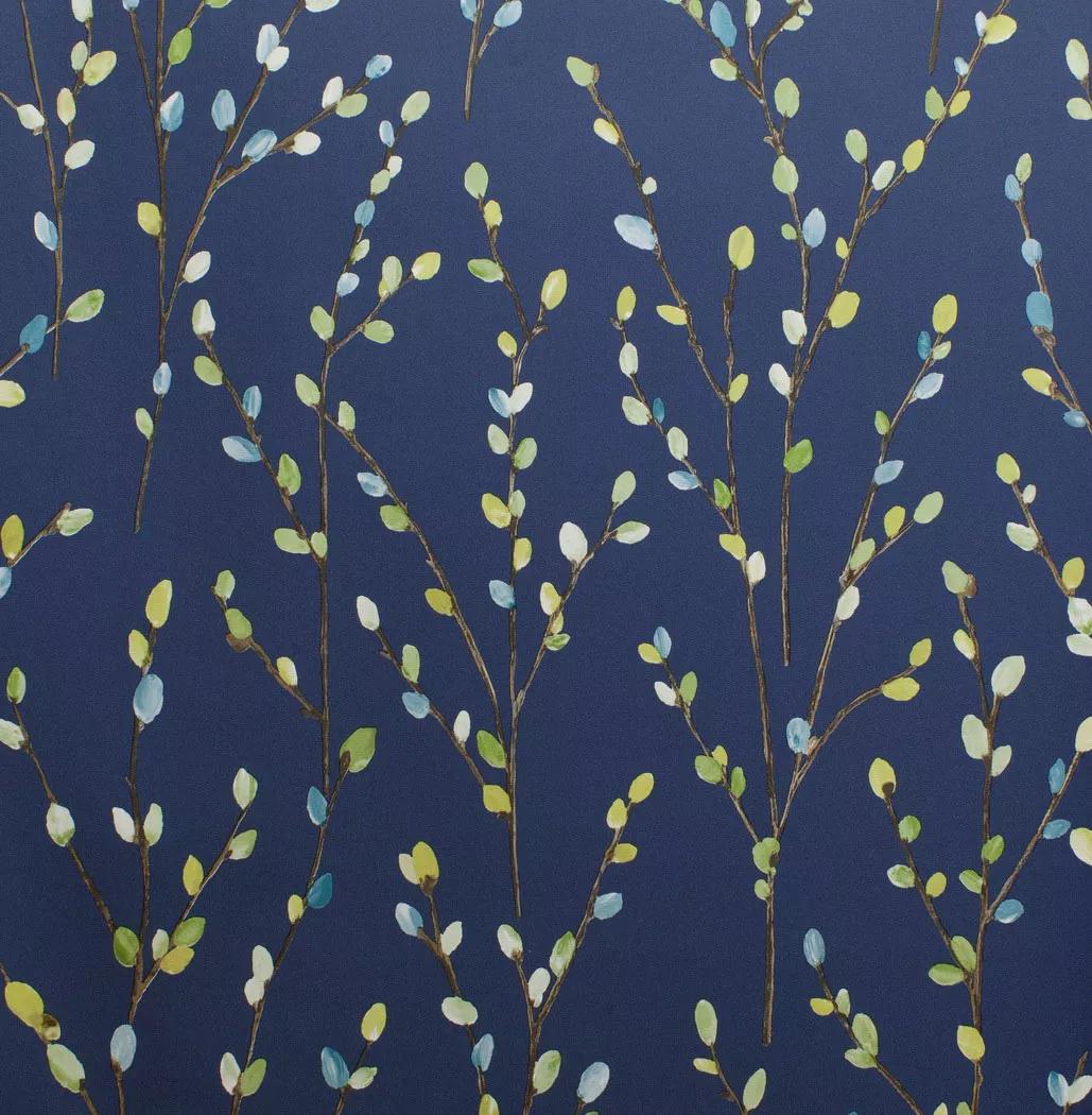 Fűzfaág mintás tapéta kék színben