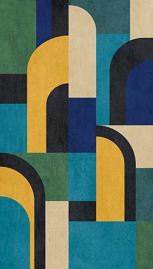Geometria mintás több színű mosható poszter tapéta
