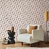 Geometriai kör és rács mintás rózsaszín-beige színű dekor tapéta