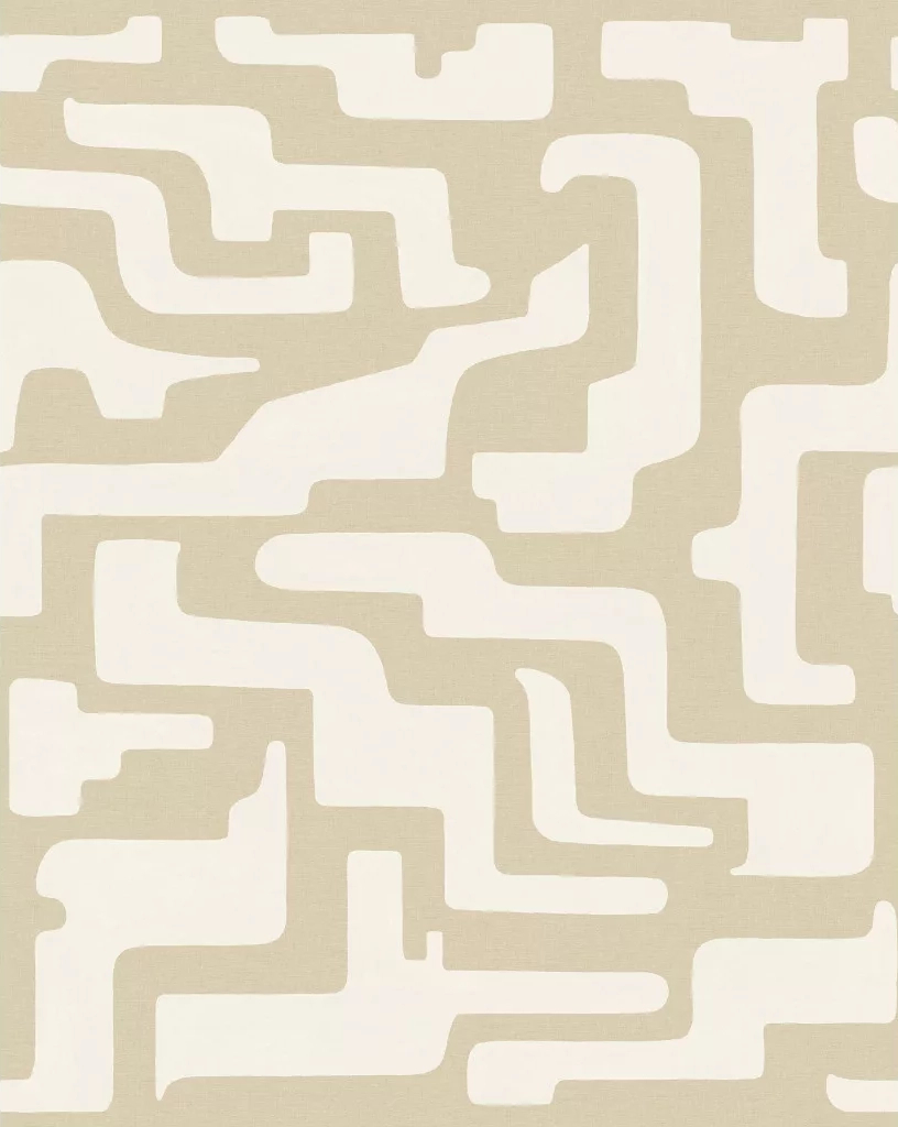 Geometriai mintás fotótapéta beige színben