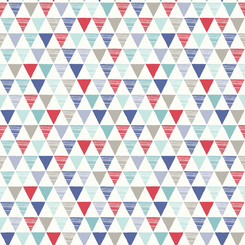 Geometriai mintás gyerek tapéta fius színvilágban