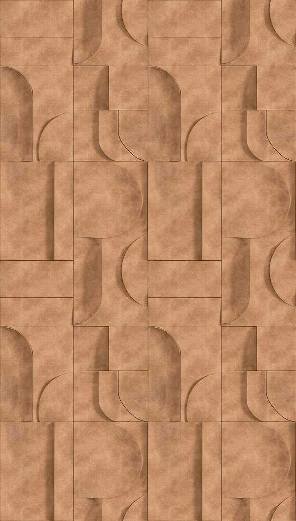 Geometrikus kő mintás fotótapéta terrakotta színben