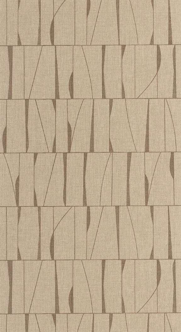 Geometrikus mintás beige és barna színű vlies dekor tapéta