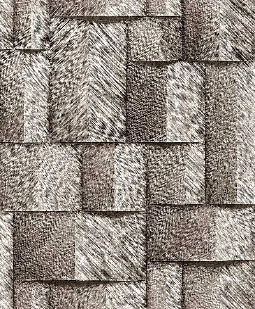 Geometrikus mintás fahatású tóp színű dekor tapéta