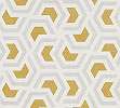 Geometrikus mintás modern tapéta szürke sárga mintával