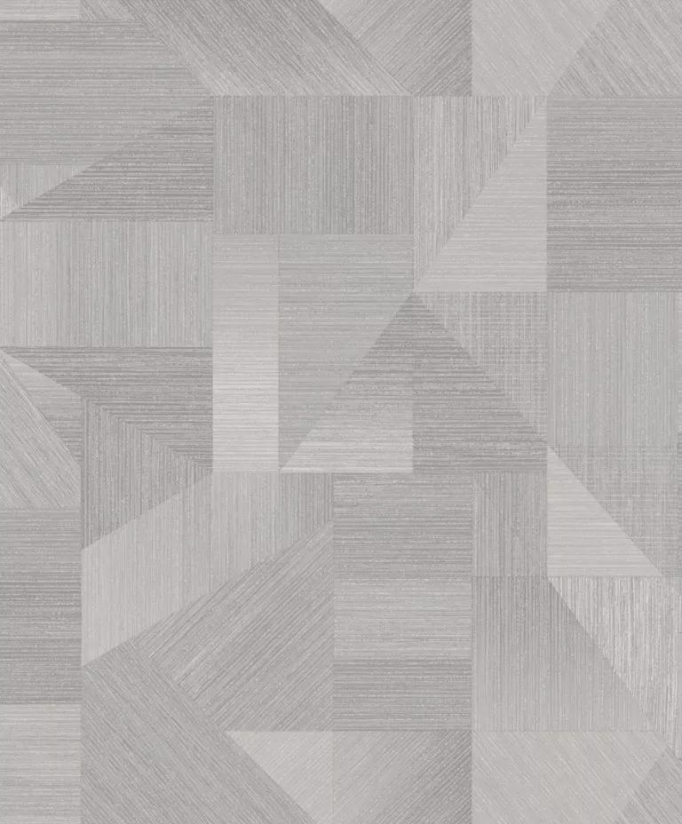 Geometrikus mintás szürke vlies design tapéta