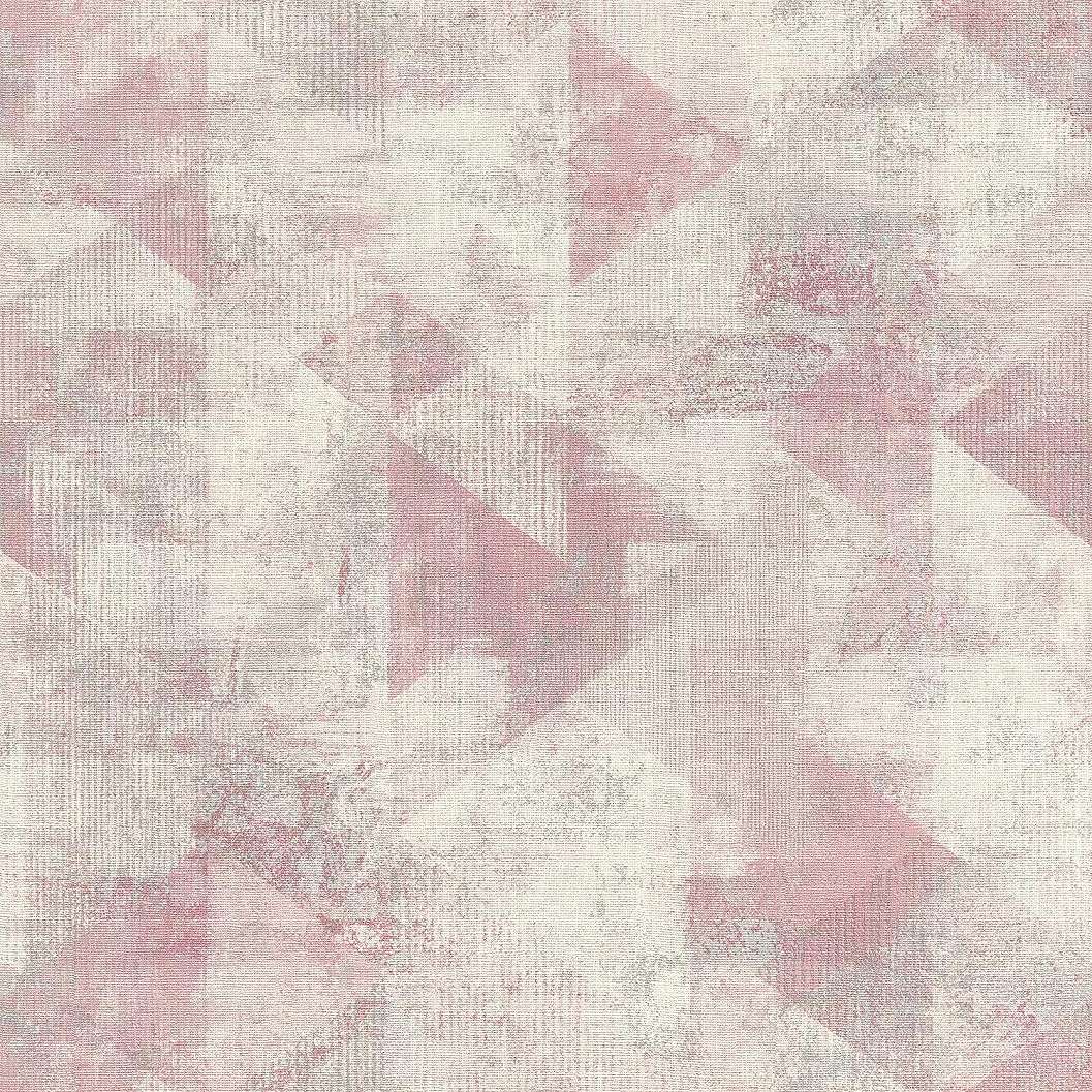 Geometrikus mintás tapéta szürke pink színekkel