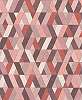 Geometrikus mintás vlies tapéta rózsaszín bordó színekkel