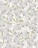 Gingko levél mintás dekor tapéta fehér alapon ezüst levelekkel