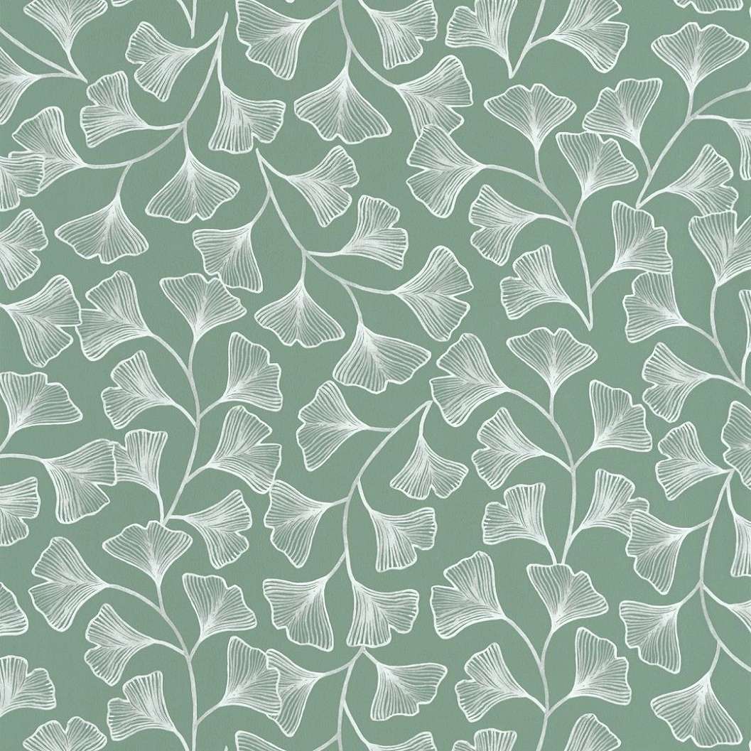 Ginkgo mintás vlies design tapéta zöld színben