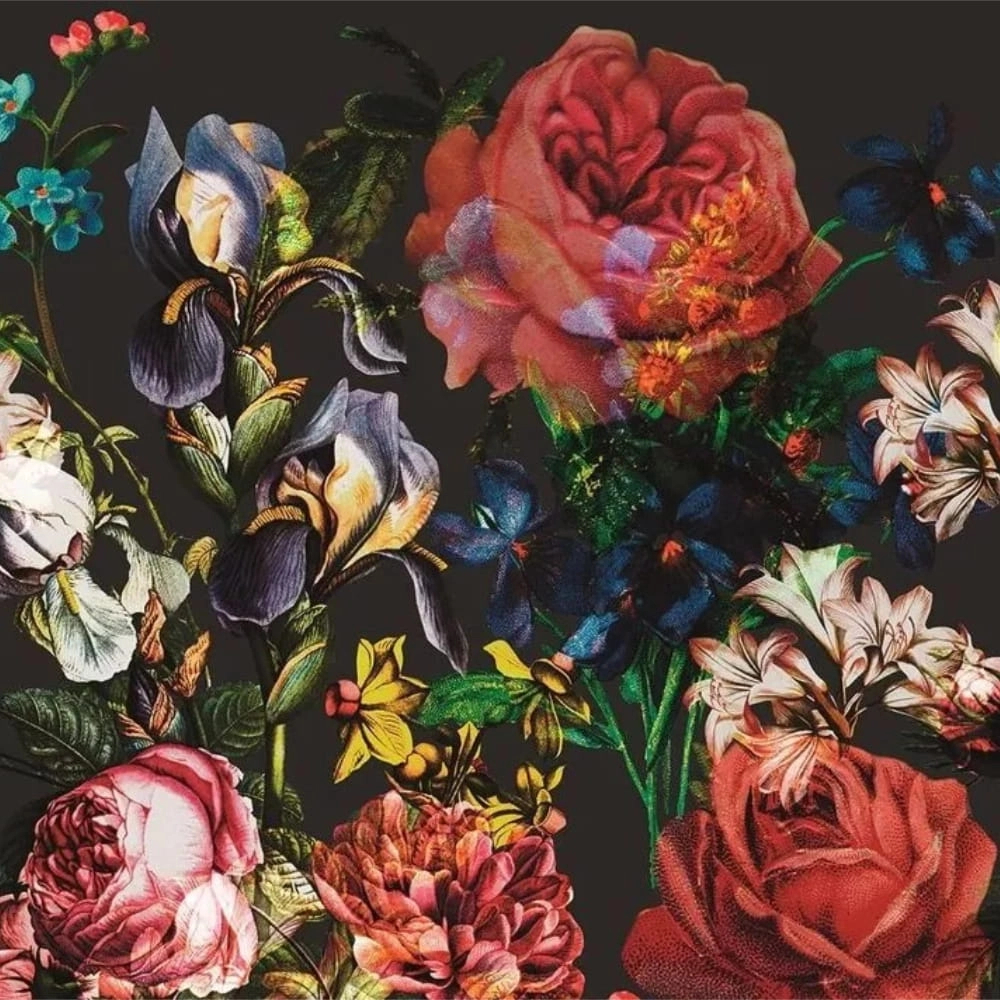 Glamour stílusú színes rózsa és virág mintás design fali poszter