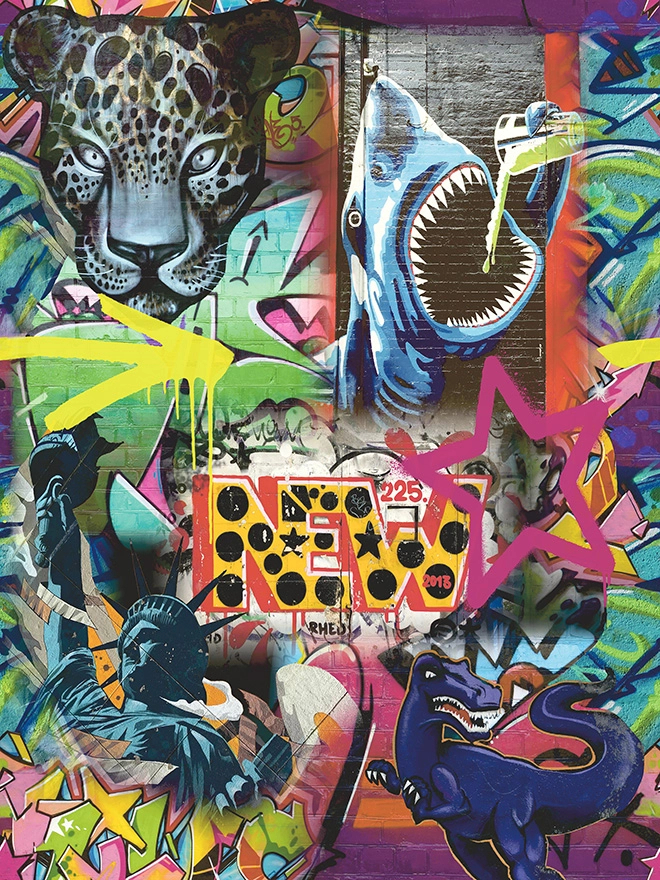 Graffiti mintás vlies kamasz szobai design poszter tapéta