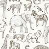Grafit szürke afrikai állat mintás design gyerek tapéta