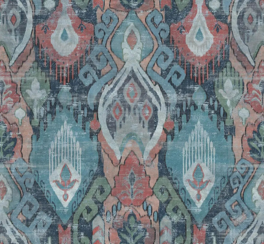 Graham dekor tapéta faliszőttes virág mintával kék és bordó színben