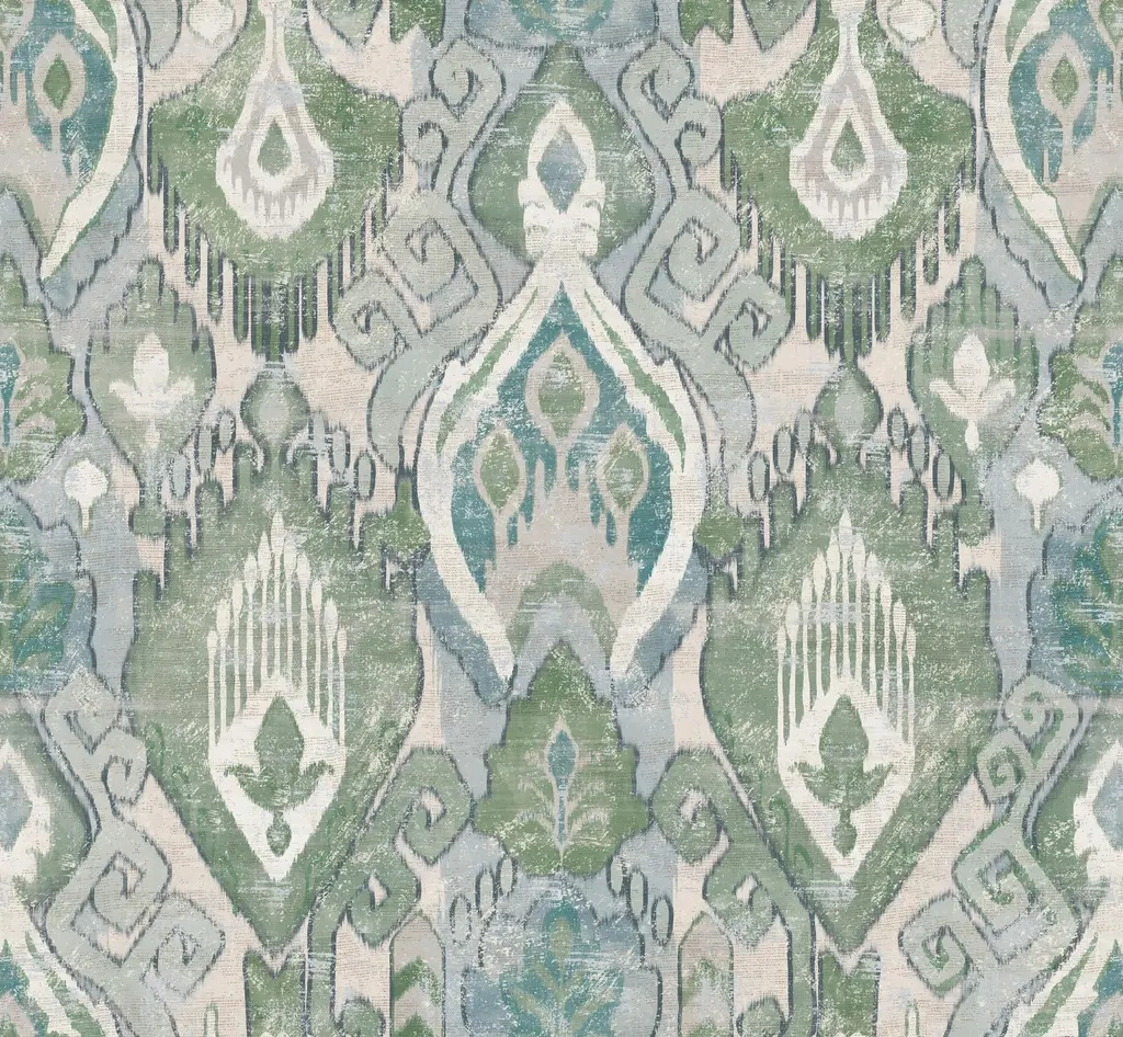 Graham dekor tapéta faliszőttes virág mintával len és kék színben