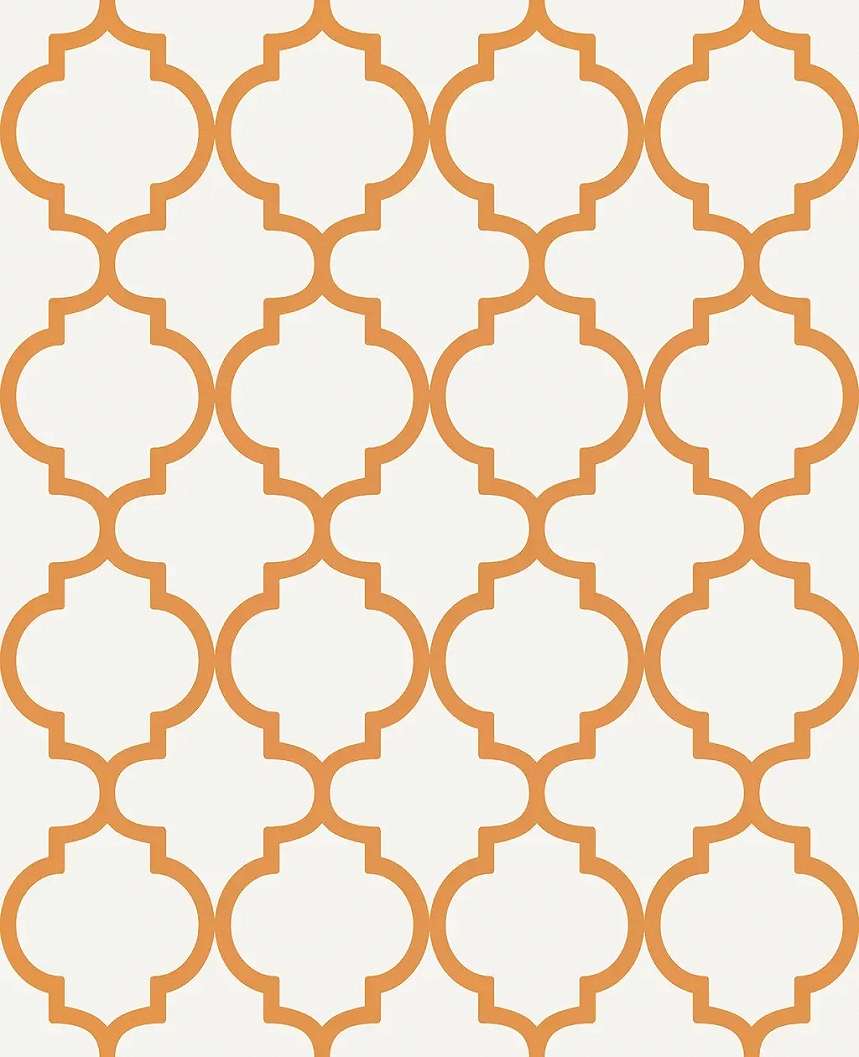 Graham dekor tapéta geometrikus csempe mintával fehér alapon téglasárga színben