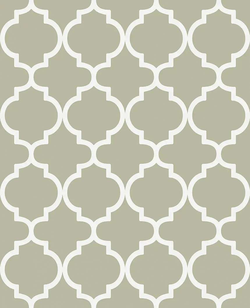 Graham dekor tapéta geometrikus csempe mintával zsályazöld színben