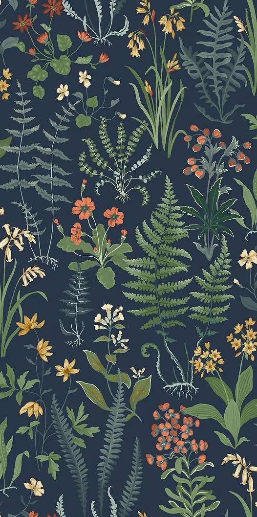 Graham dekor tapéta mezei virág mintával éjkék színben