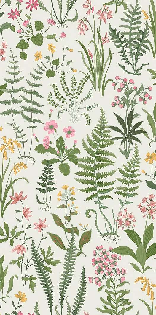 Graham dekor tapéta mezei virág mintával krém és rózsaszín színben