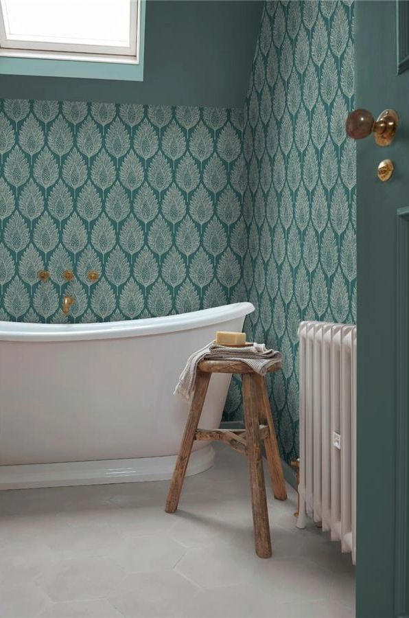 Graham dekor tapéta pálmalevél mintával türkiz színben