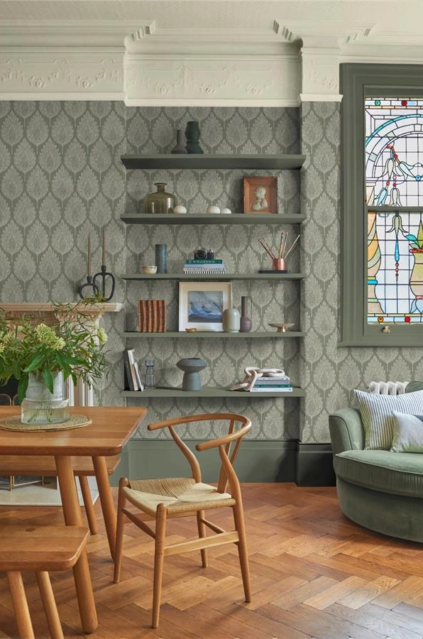 Graham dekor tapéta pálmalevél mintával zöld színben