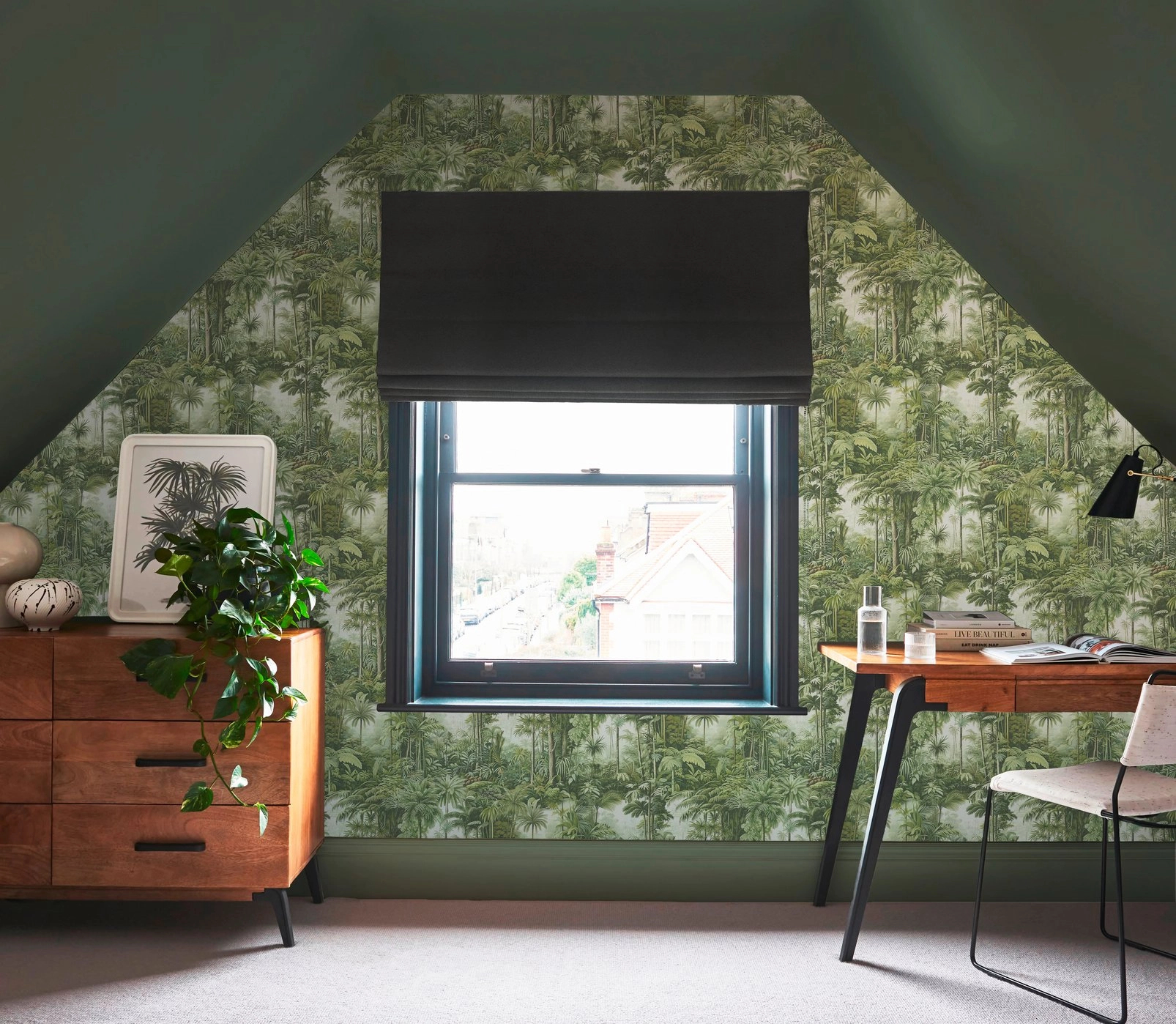 Graham dekor tapéta trópusi erdő mintával világoszöld és krém színben