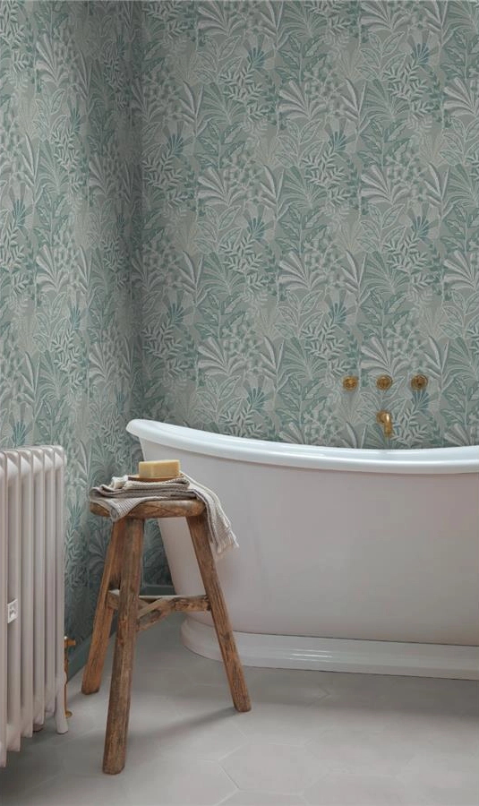 Graham dekor tapéta trópusi levél mintával világoskék színben