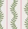 Graham dekor tapéta zöld inda rózsaszín csíkos mintával krém színben