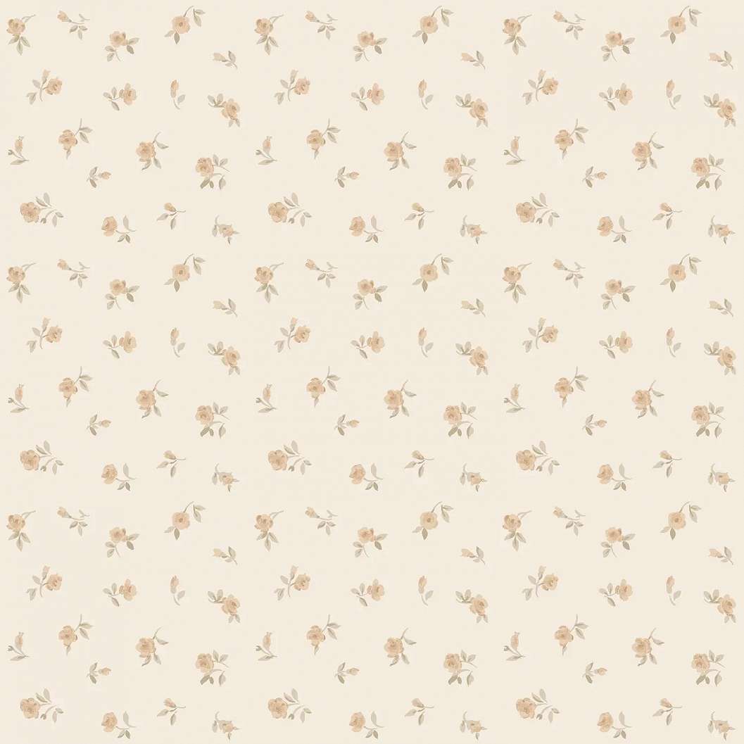 Gyerek dekor tapéta apró virág mintás homok színben