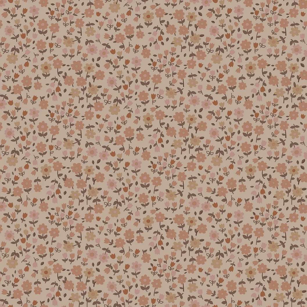 Gyerek dekor tapéta apró virág mintás terrakotta színben