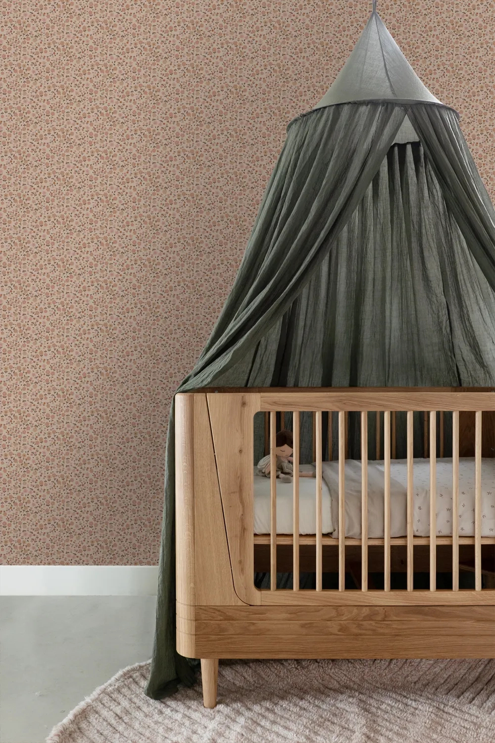 Gyerek dekor tapéta apró virág mintás terrakotta színben