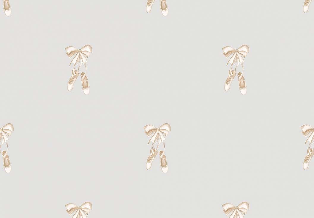 Gyerek dekor tapéta balerinacipő mintával szürke beige színben