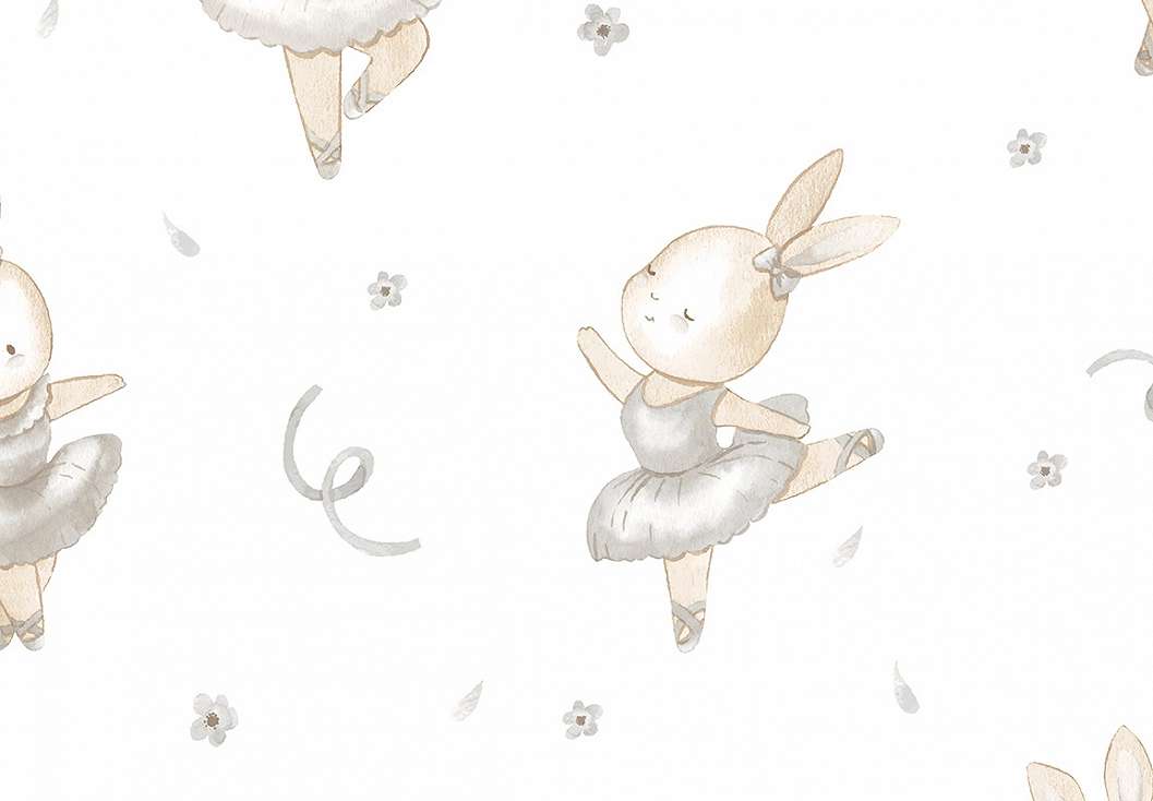 Gyerek dekor tapéta balerinanyuszi mintával kék színben