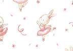 Gyerek dekor tapéta balerinanyuszi mintával rózsaszín színben