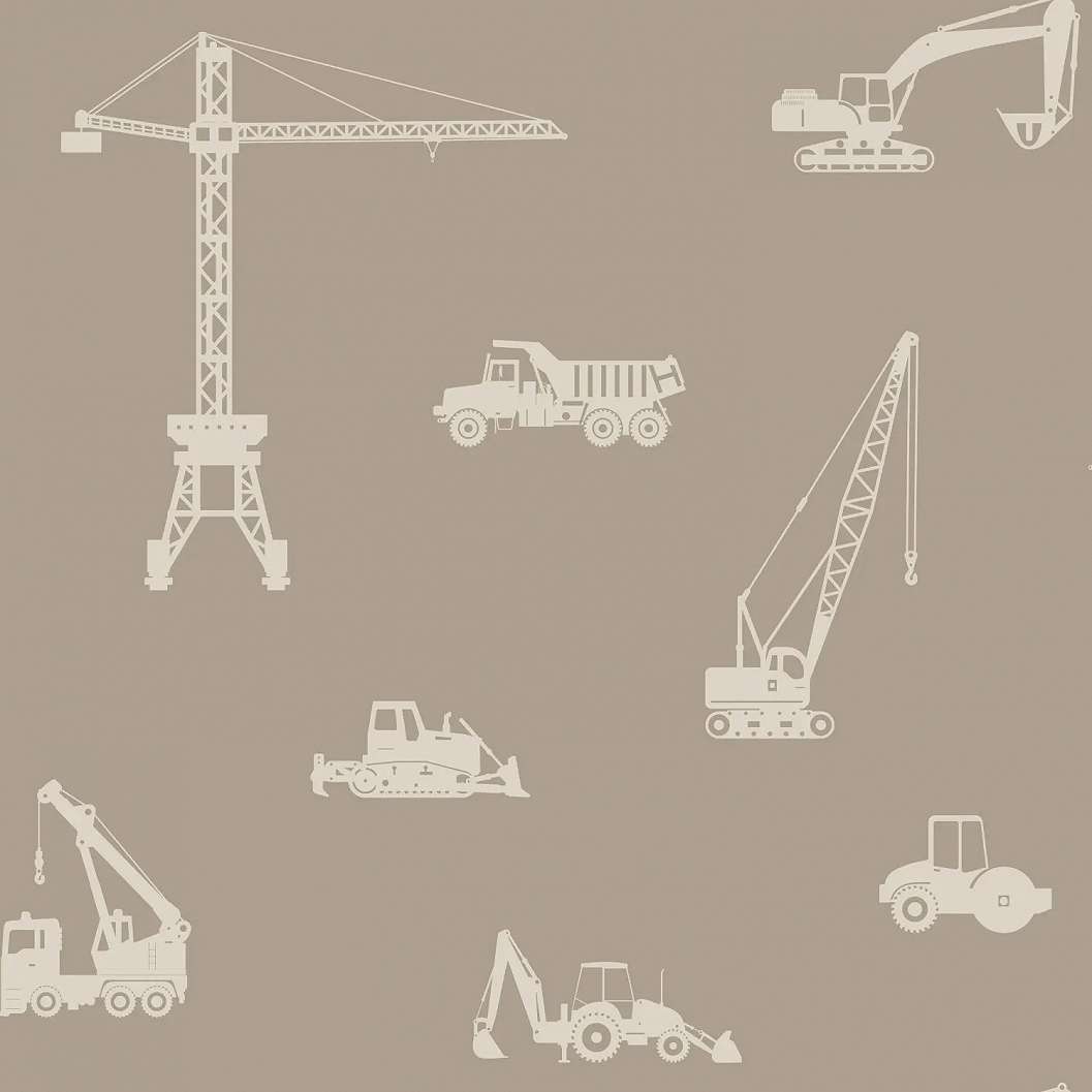 Gyerek dekor tapéta daru és teherautó mintás tóp színben