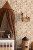 Gyerek dekor tapéta fa és kutya mintás terrakotta színben