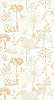 Gyerek dekor tapéta fehér, arany trópusi botanika és állat mintával