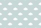 Gyerek dekor tapéta felhő mintával kék színben