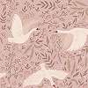 Gyerek dekor tapéta hattyú mintás pasztel rózsaszín és beige színben