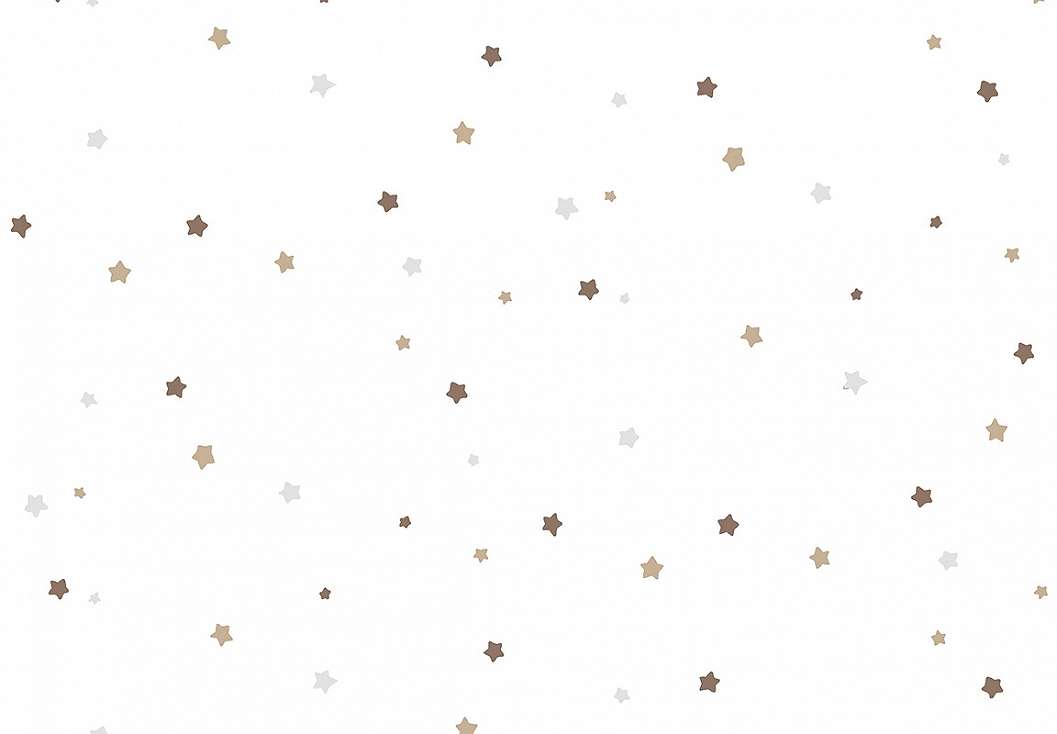 Gyerek dekor tapéta kis csillag mintával barna színben