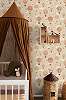 Gyerek dekor tapéta léghajó mintás terrakotta színben