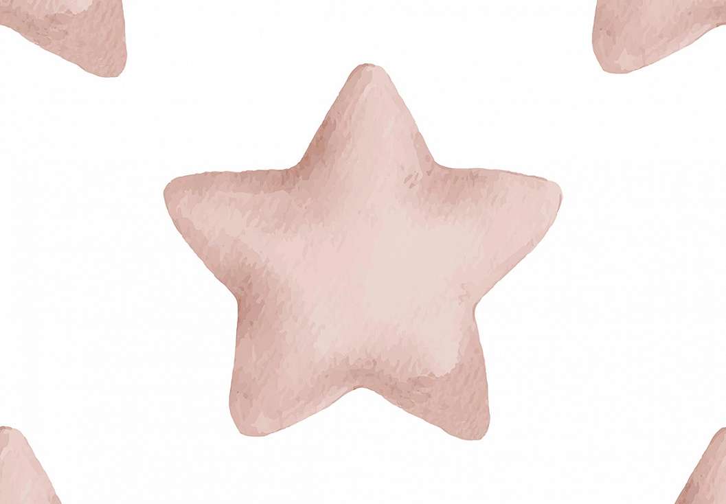Gyerek dekor tapéta nagy csillag mintával rózsaszín színben