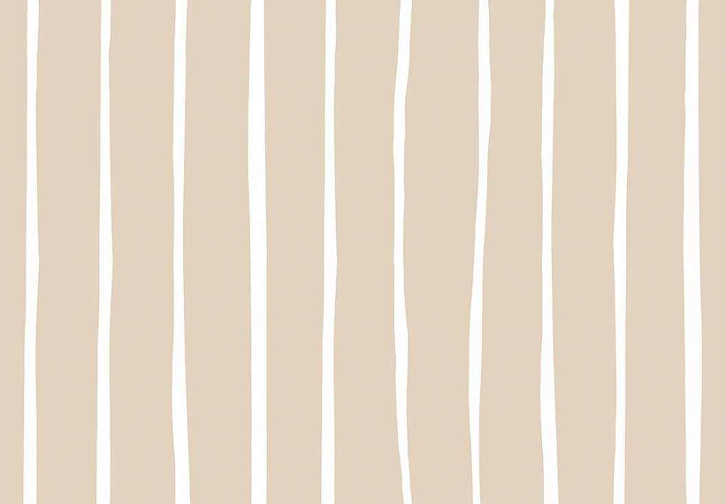 Gyerek dekor tapéta széles csíkos mintával beige színben