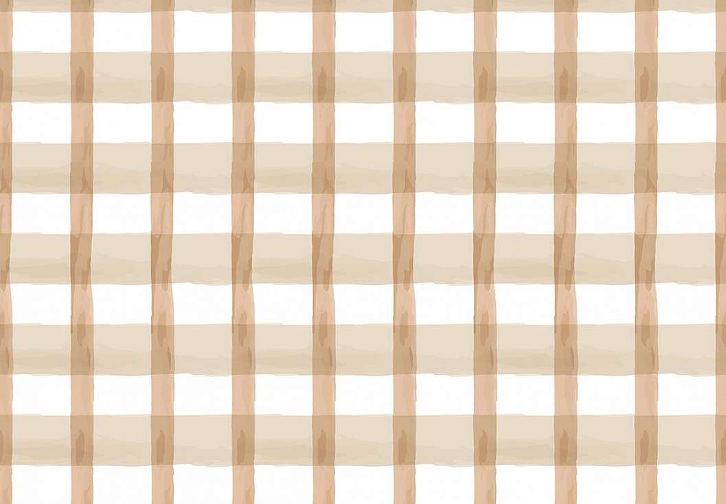 Gyerek dekor tapéta vegyes keresztbe csíkos mintával barna színben