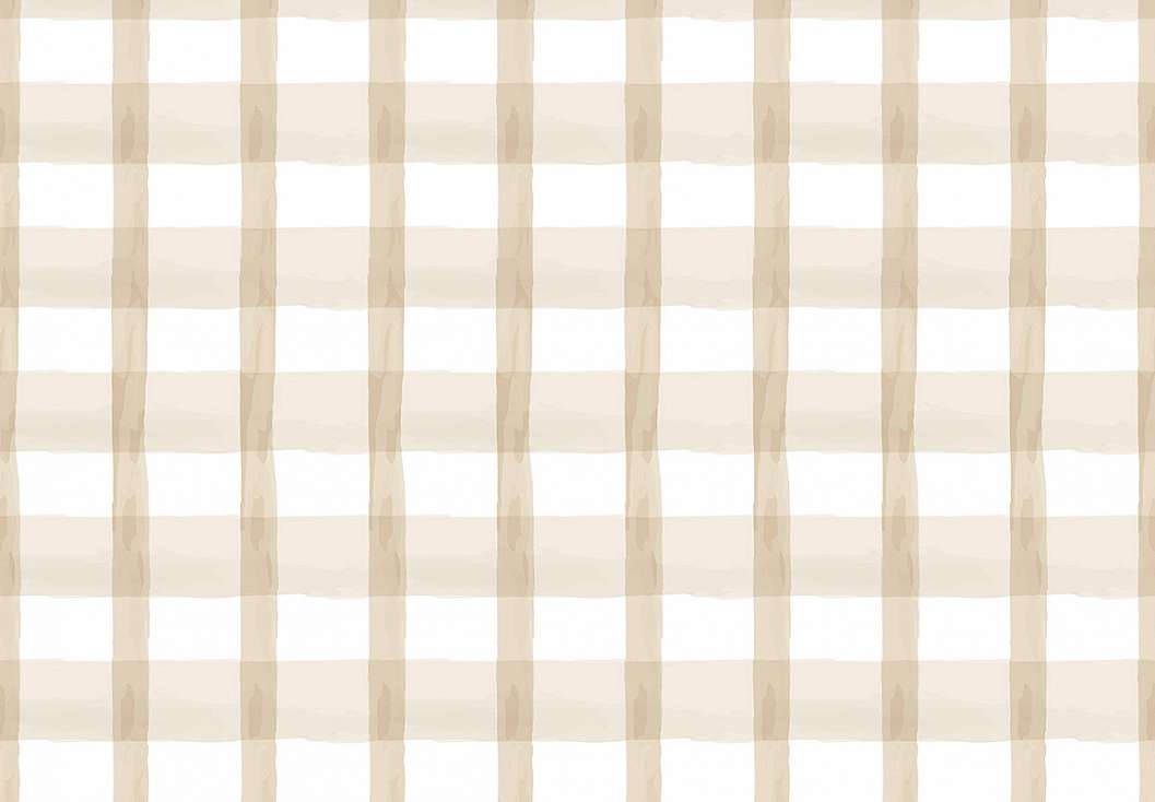 Gyerek dekor tapéta vegyes keresztbe csíkos mintával beige színben